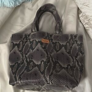 Consuela Gray Snake Print Tote